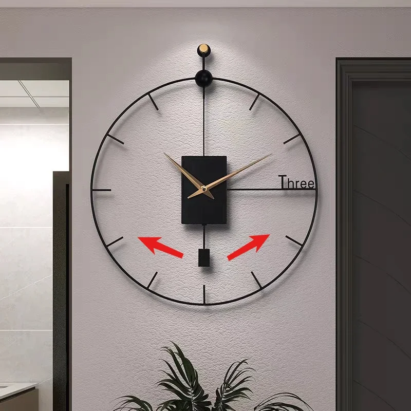 Modern Wall Clock Luxury Metal Wall Clock Dining Room Large Decorative Hanging Clocks Living Room Art Decoration Accessories