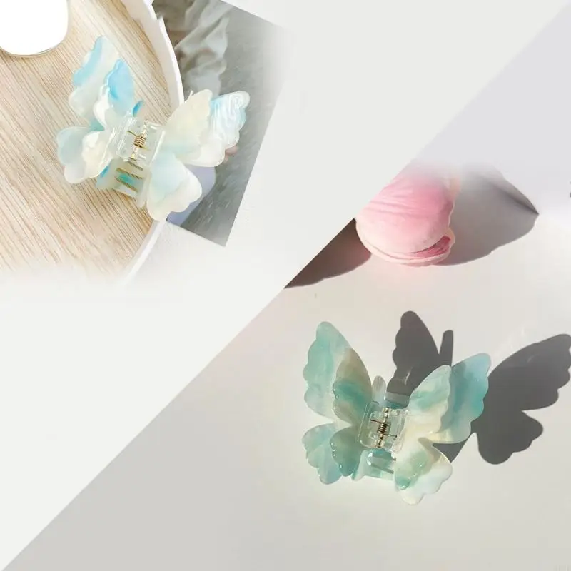 M6CD Modern Double Saper Butterfly Hair Claw Claw Fashion Accesors Accesorios cabeza para uso diario o reuniones