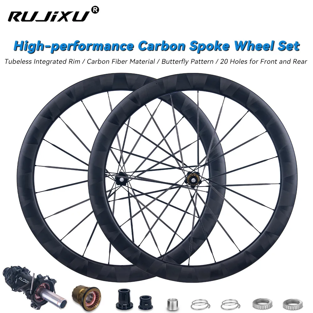 RUJIXU1150g Ratchet 60T  Carbon Spoke Wheels Deep 38/50/60mm Ceramic bearings  Gravel Road Wheelset Disc brake Center lock