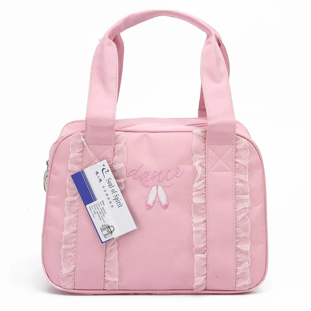 New Arrival Black Pink Lace Embroidery Child Kids Girls Toddler Ballet Bag Dance Messenger Tote Princess Ballet Bag