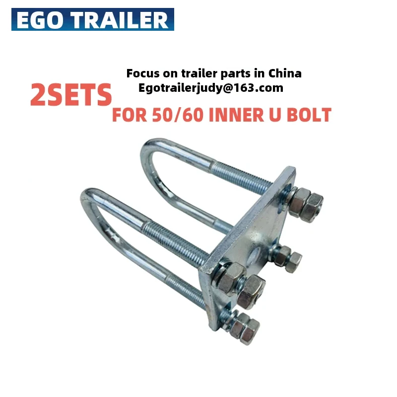 EGO 2setsTrailer Axle Fish Plate 60mm Spring 50mm Wide 8mm Thick 100x100mm LEAF SPRING PARTS