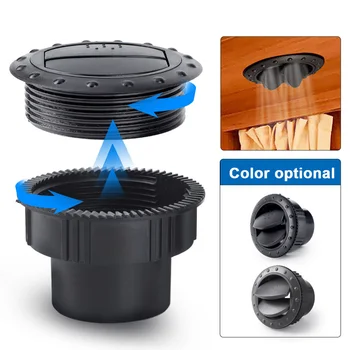 범용 65MM 손잡이 유형 회전 공기 배출구 버스 RV 캠핑카 ATV A/C 용 2.35 인치 자동차 대시 보드 에어컨 통풍구