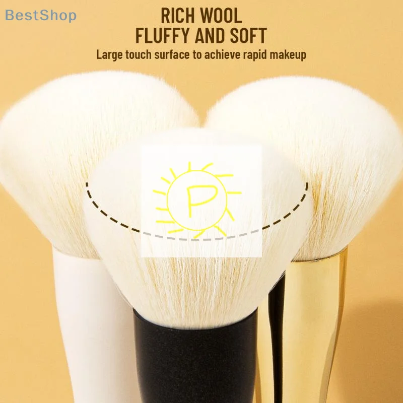 ♥ Großer, flauschiger Gesichtspuderpinsel – weiche Make-up-Pinsel aus synthetischen Fasern für Rouge und Bronzer