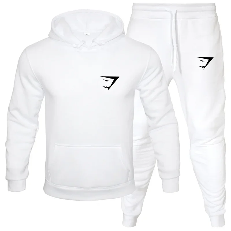 Men's Tracksuit Jogger Sportswear Casual Sweatershirts Sweatpants Streetwear Pullover Solid Color Fleece Hoodies Sports Suit New