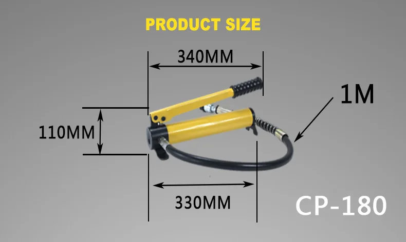 Martinetto di sollevamento idraulico a cilindro idraulico di tipo sottile da 400 cc con pompa manuale idraulica CP-180 da 1 m