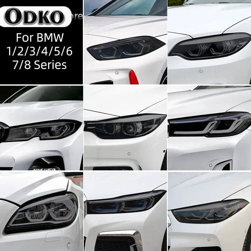 

Smoked Black TPU Sticker Car Headlight Protective Film For BMW F40 F22 F44 F30 F31 G20 F34 F32 F36 F10 G30 F06 F07 F12 F01 G11