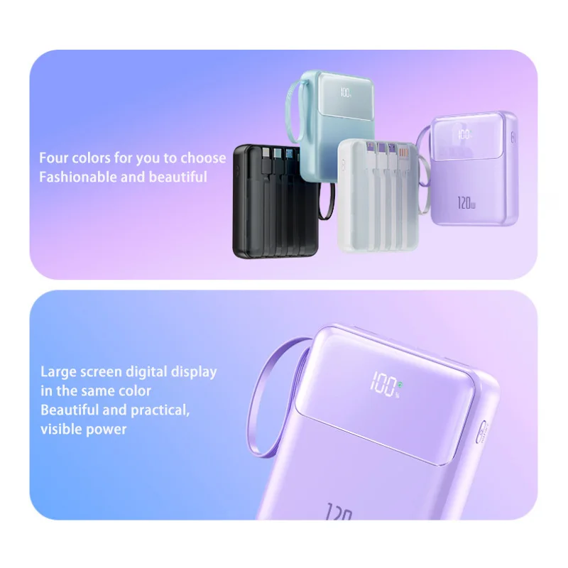 Xiaomi Mini 30000mah Power Bank Super Fast Charging Comes Built-in Cable Led Digital Screen Compact Portable Universal Powerbank