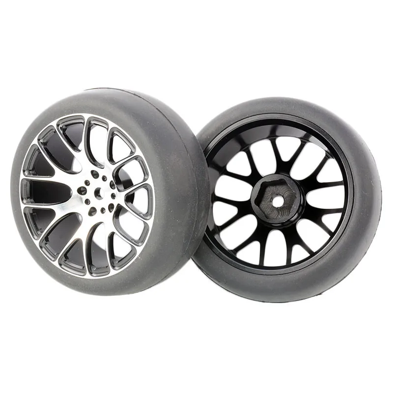 144-6018 Aluminum Wheel  & 64mm Rubber Tires  for  TAMIYA TT02