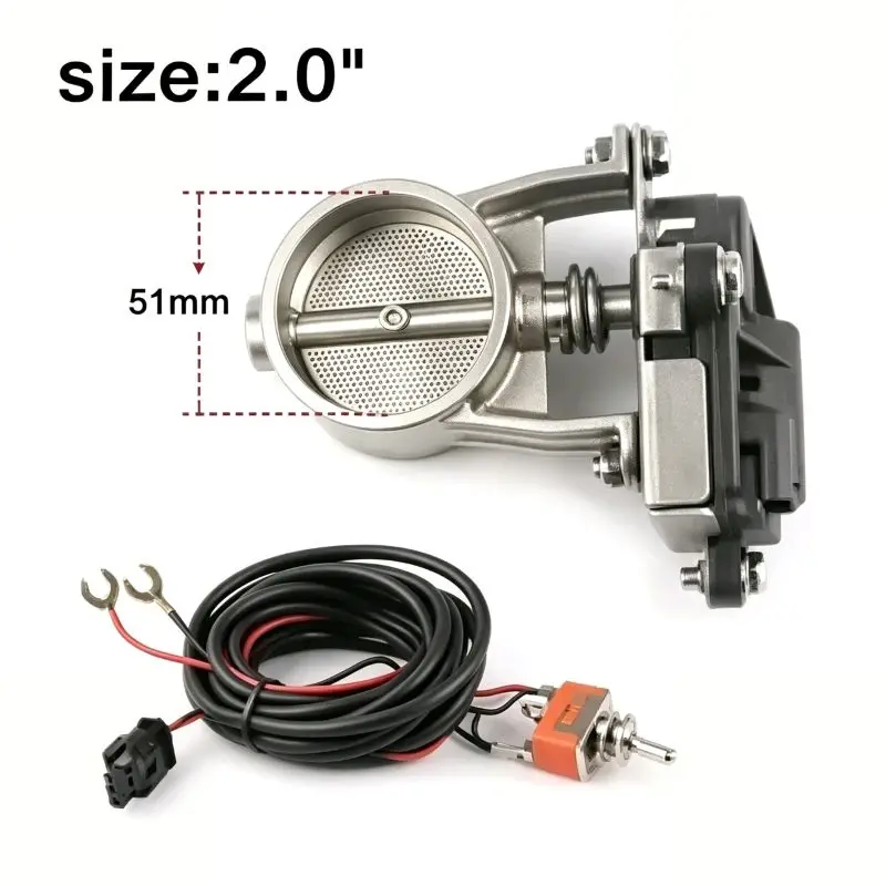 1 Pack Motorcycle Car Exhaust Pipe Valve Controller Replacement Electronic Manual Control Electronic Control Valve Diameter 51mm