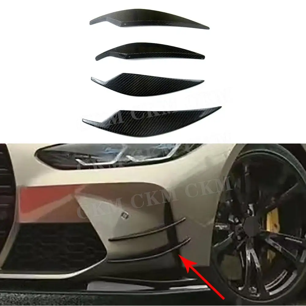 

Carbon Fiber Front Bumper Fins Canards Splitters Accessories FRP Front Fins Canards Splitters for BMW G80 G82 G83 M3 M4 2021+