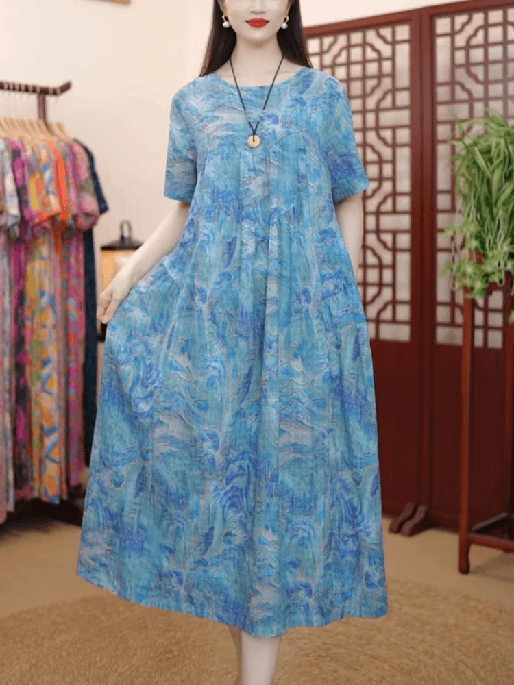 Été coupe ample ronde Neline polyvalent maman Dr minceur taille haute a-ligne ort Sve T-shirt Sle décontracté coréen Fas...