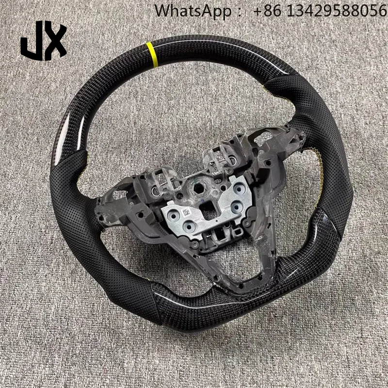 For Ford Mondeo Custom Leather Racing & Sports Style Steering Wheel with Horn Button Modification Carbon Fiber Car Accessories