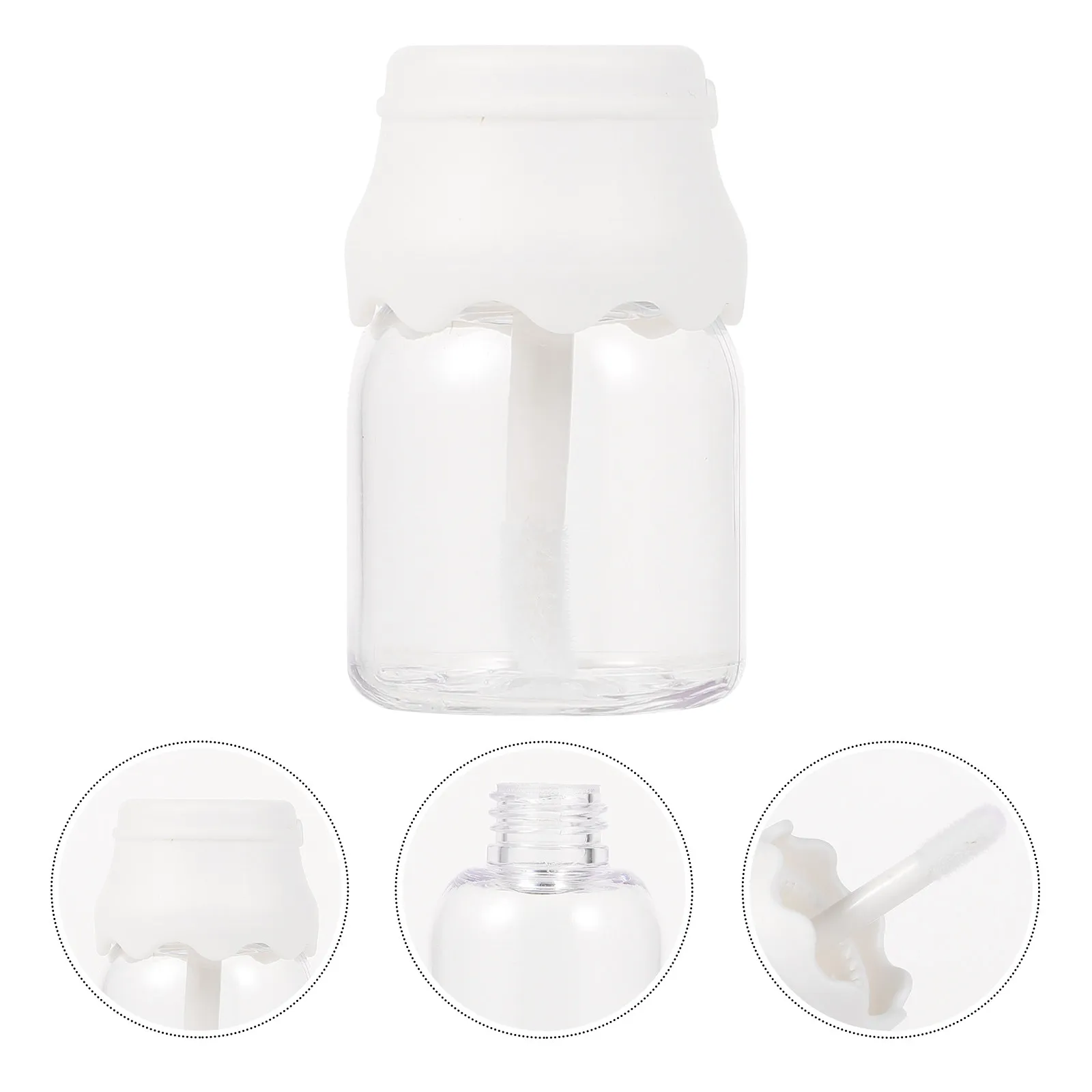 20Pcs Lip Gloss Containers Bottle Shape Refillable Plastic Lip Balm Tubes with Brush Head for Easy Application