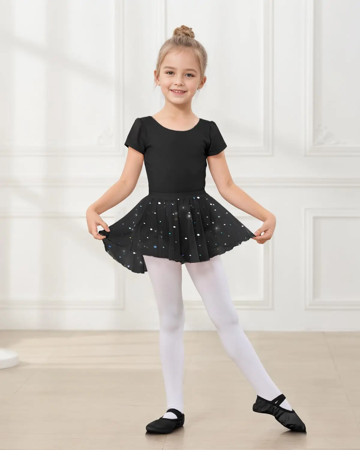 Mädchen Ballett Trikots kurz ärmel iges Ballett kleid mit abnehmbarem Tanzrock Kind Kinder Kleinkind Ballerina Kostüm Tanz kleidung