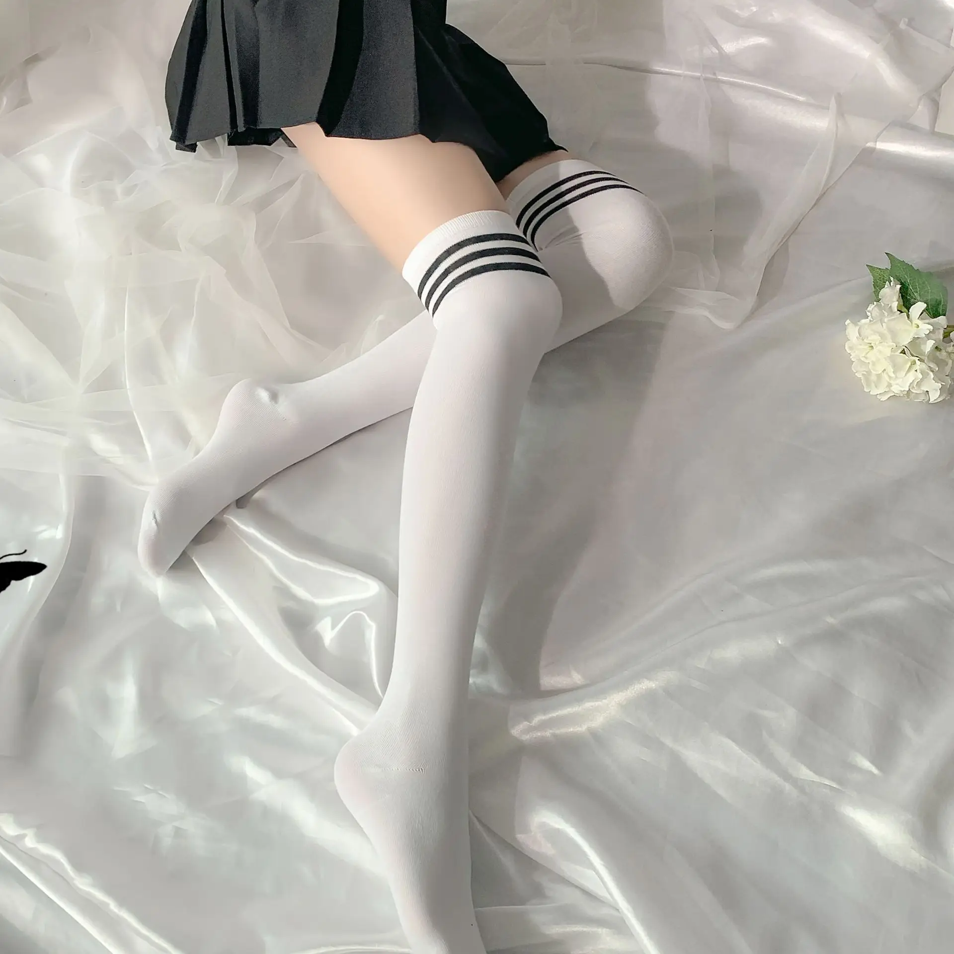 Women's Stockings Harajuku Over Knee Socks Retro Lolita JK Long Stockings For Women Warm Socks Cosplay Nightclub Sexy​ Lingerie