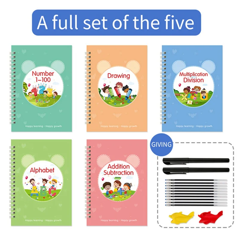 -AA04 Groove Writing Exercise Book Copybook To Improve Children's Handwriting Skills Ink Practice Ages 3-8 Years Old