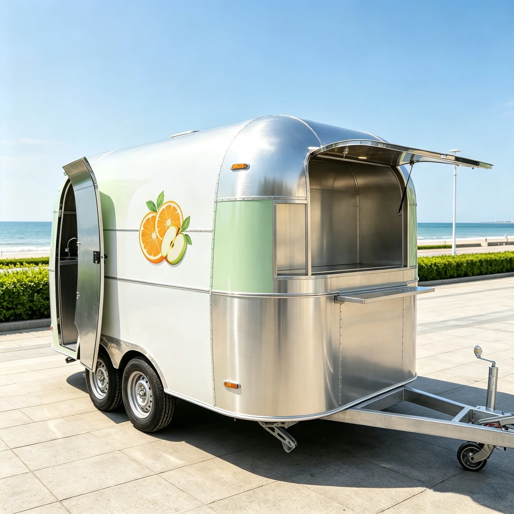Commercial Food Truck Waffle Crepe Food Trailer Cart Dessert Pancake Donut Outdoor Mobile Food Trailer Fully Equipped for Sale