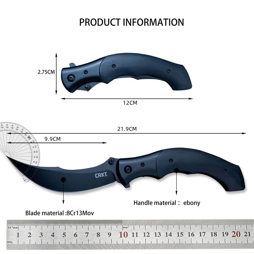 Pocket 7471 Alan Folts Ritual Folding Knife 8Cr13Mov Satin Persian Blade, Resin or Wooden Handles Outdoor Tactical Hunting Tools