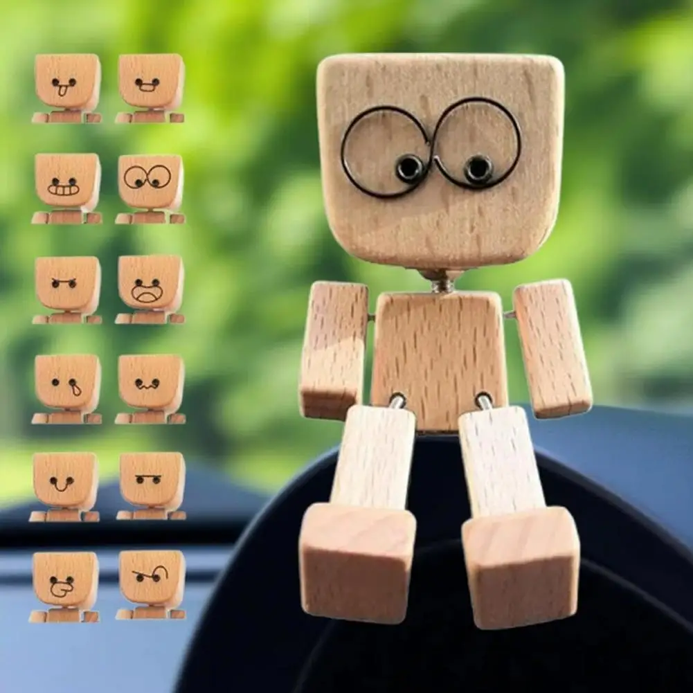 1 مجموعة تمثال خشبي خشب متين ناشر رائحة يرتجف الساقين تمثال خشبي الديكور العد المغناطيسي يتمايل حلية