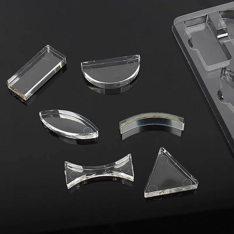 6 Pcs Acrylic Optical Concave Convex Prism Lens Set for Primary Secondary School Students Physical Optical Kit Lab Equipment