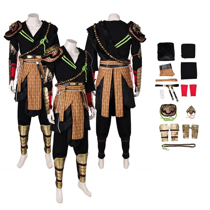 Myth Disguise Wukong Cosplay Costume Adult Men Top Pants Belt Outfits Halloween Carnival Party Suit