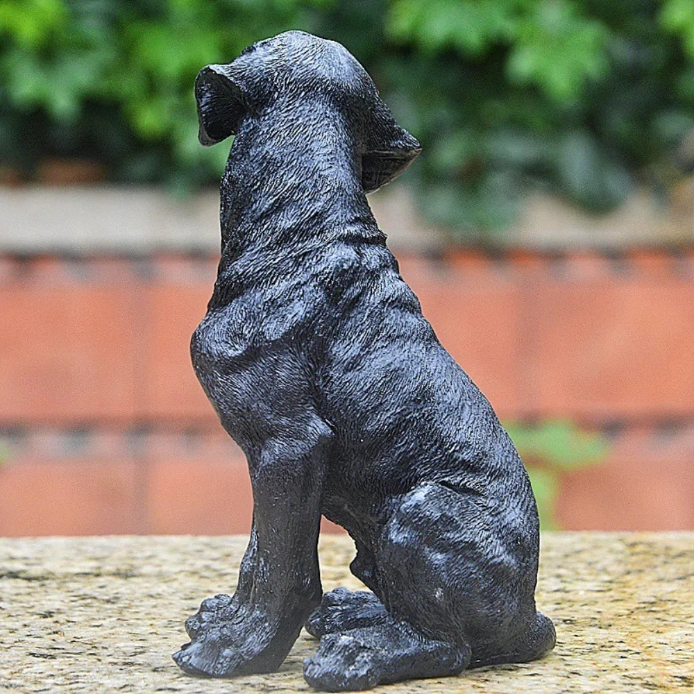 Creative Cute Small Dog Statue Resin Crafts Decorative Golden Retriever Statue Handmade Puppy Statue Home Office Desk Decoration