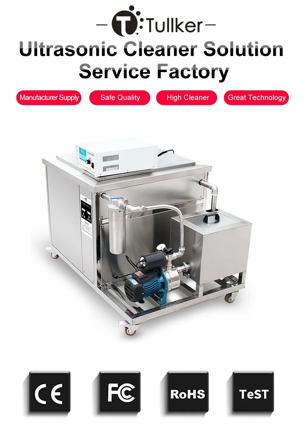 264 Liters Filter System Saw Blade Heavy Engine Car Parts Dirty Rust Dust Clean Equipment Industry Ultrasonic Cleaner