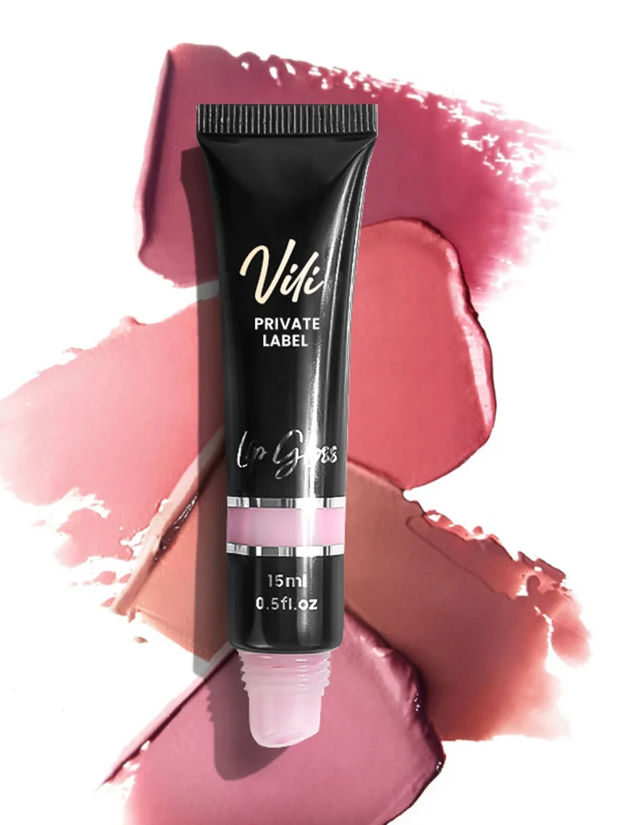 Brcorporelle à lèvres hydratant en vrac personnalisé, tube de tuyau noir plus dodu, lèvres dodues, maquillage brillant, hydratant, marque privée, 24 couleurs, 15ml