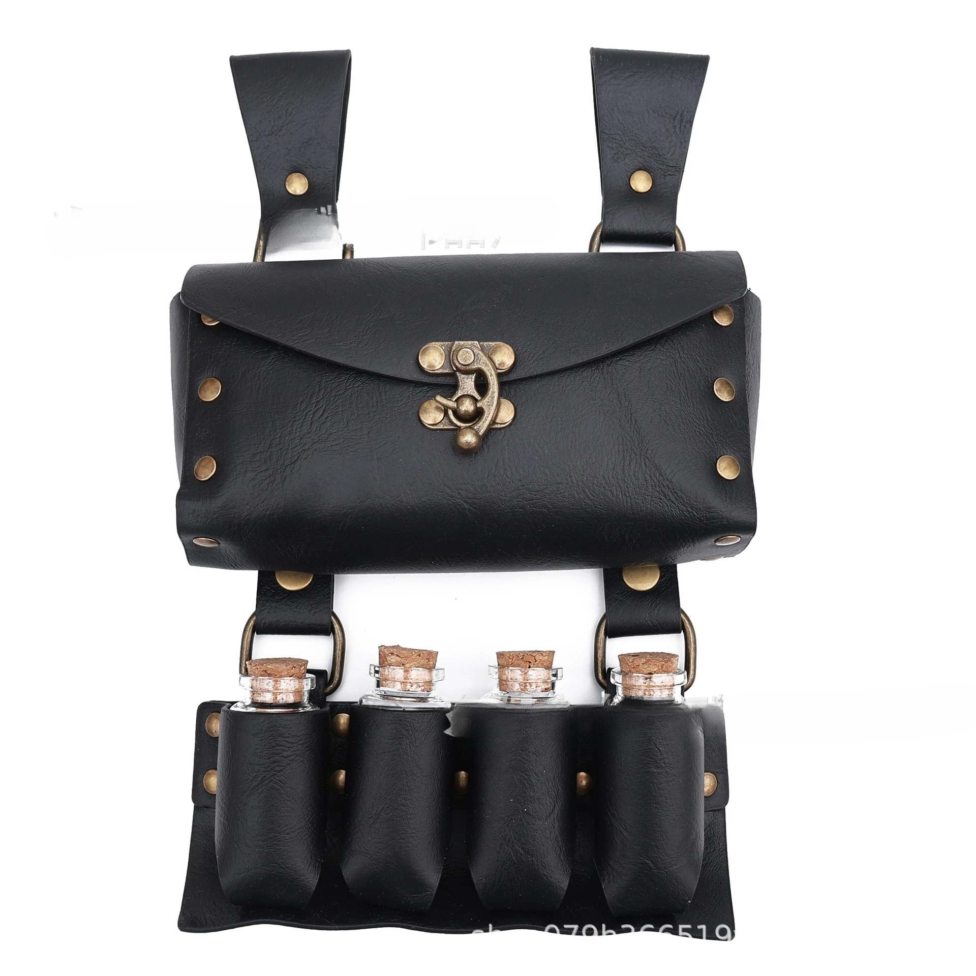

Viking Style Waist Pouch with Bottle Medieval Cosplay Accessory