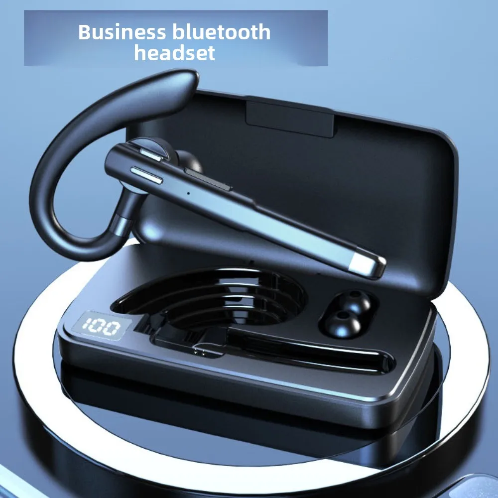 Rotatable Bluetooth Earphone Screen Display Bluetooth Business Headset Noise Reduction Single Ear Wireless Headphones Sports