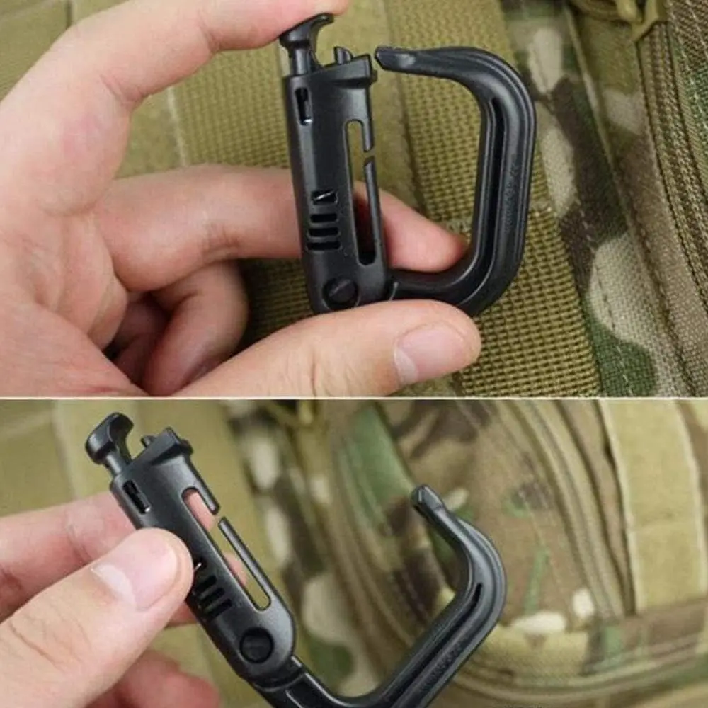 Taktischer D-Ring Grimlock Karabiner Clip MOLLE Gurtbandbefestigung Schnelles Riegelsystem für Militärweste/Rucksäcke/Beutel/Tasche/Gürtel – Detail 5