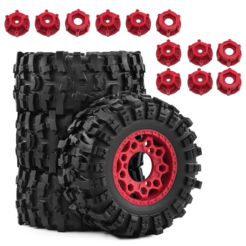 

109mm Short Course Truck Wheel & Tire Set (4PCS) with 12mm/14mm/17mm Hex Bolts for 1/10 TRX Slash