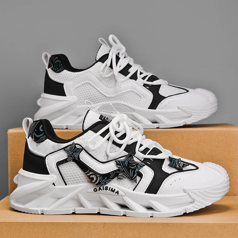 

Men Trendy Casual Footwear Classic Minimalist Design Breathable Wear Resistant Sole Lightweight Outdoor Walking Sneakers