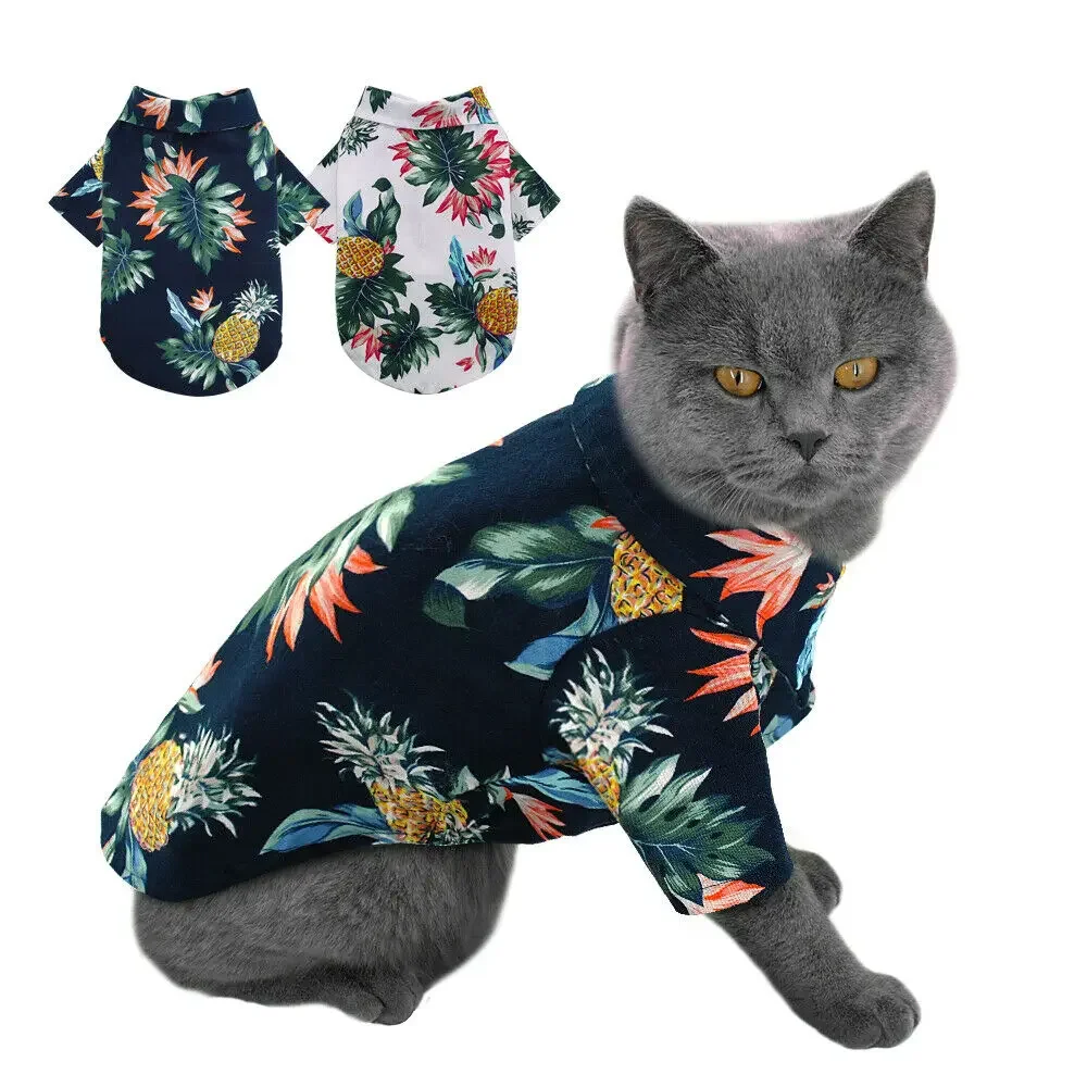 Pet Puppy Summer Shirt Hawaiian Style Small Dog Cat Pet Clothes Vest T Shirt Beach Style for Puppy Chihuahua Ropa Perro Pug Ropa