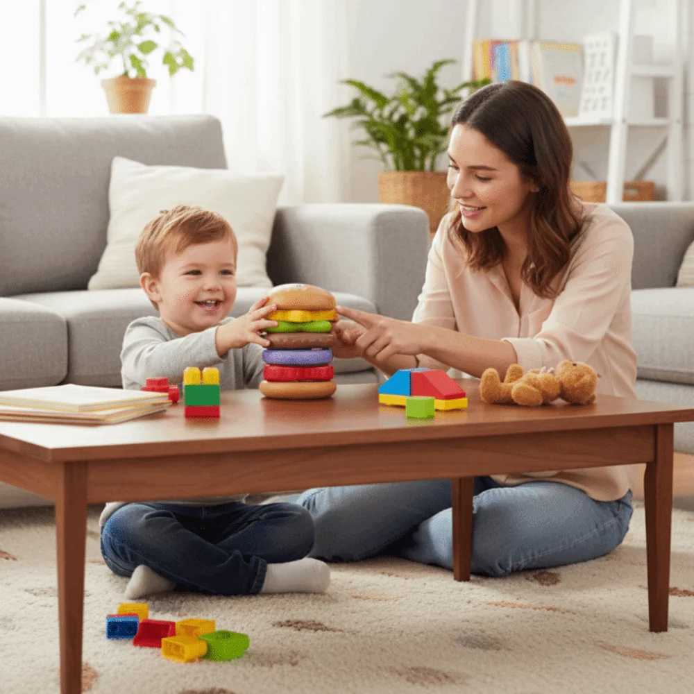 Montessori Stacking Burger Stacking Matching Game Play Food Montessori Sorting Game Sorting Pretend Play Food Set For