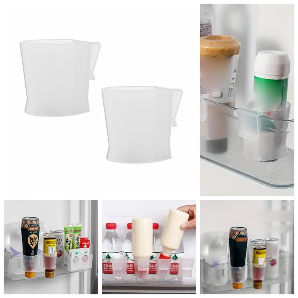 

2pcs Reusable Refrigerator Seasoning Bottle Rack Wall-mounted Practical Refrigerator Side Door Hanging Rack Durable