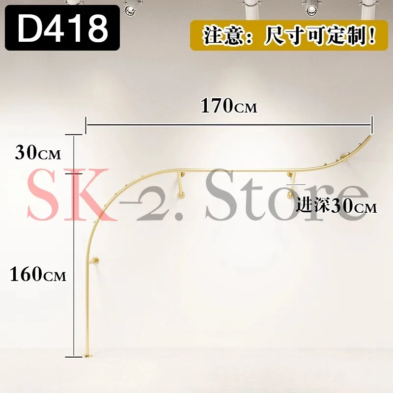 Clothing store display rack, wall mounted clothes hanger, clothes rack display on the wall