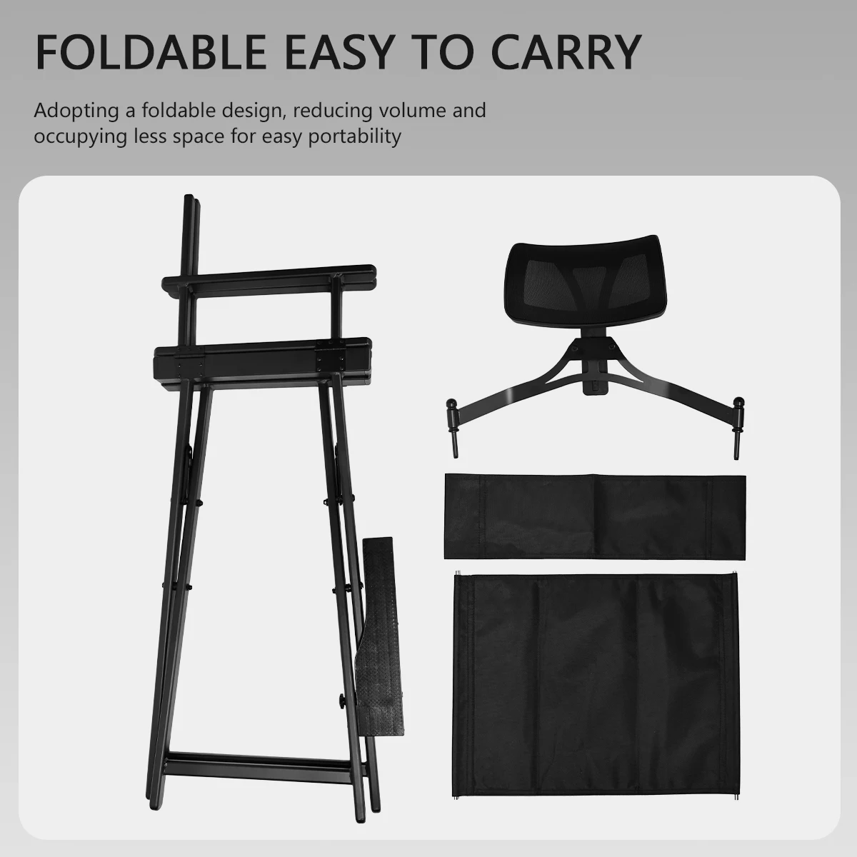 Professional Makeup Artist With Side Table Cup Holder Foldable Lightweight Hairstylist Chair for Makeup Salon Barber Outdoors