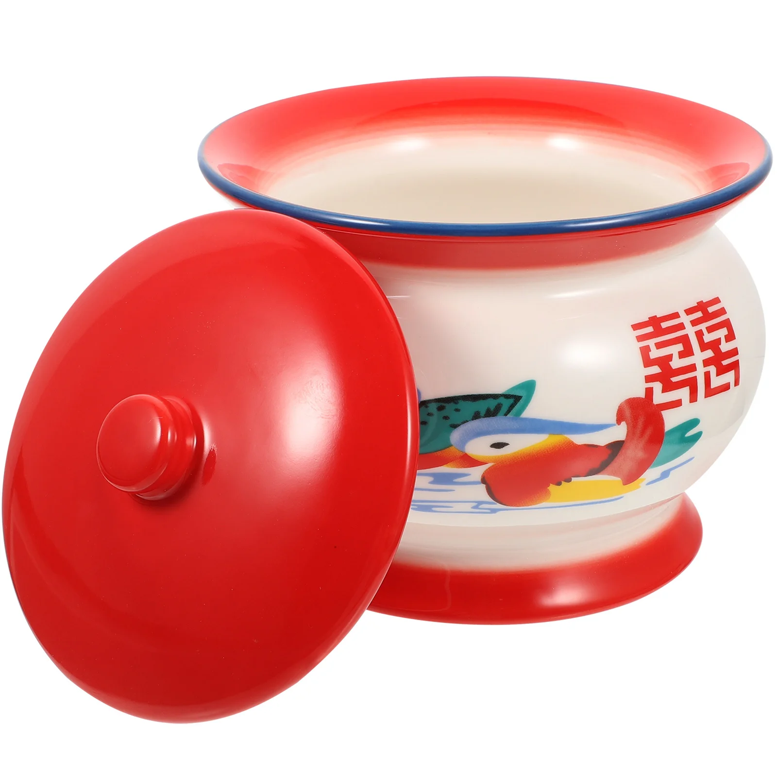 

Ceramic Food Bowl with Lid Smooth Rounded Edges Microwave Dishwasher Safe for Soup Salad Snack Storage Household Multi-Purpose