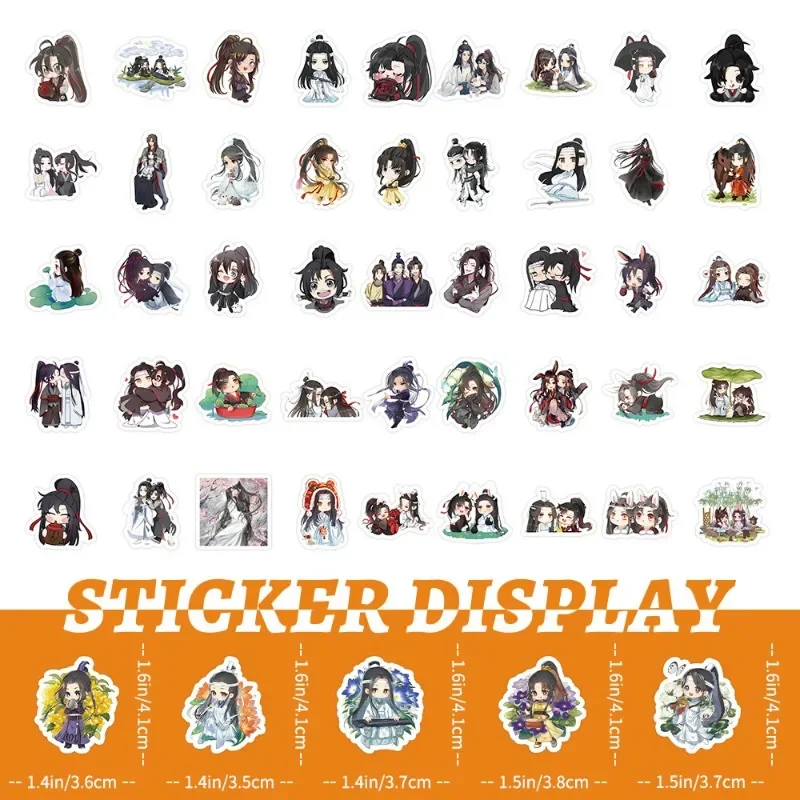 100/50/30PCS Wei Wuxian Lan Wangjiยอดนิยมภาพเคลื่อนไหวอุปกรณ์ต่อพ่วงจีนFeng Shuiถ้วยคอมพิวเตอร์กันน้ําสติกเกอร์ตกแต่ง