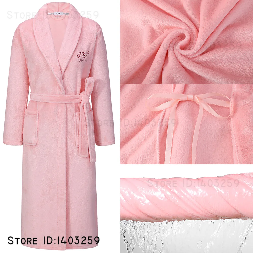 

Autumn Winter New Women Robe Kimono Bathrobe Gown Thicken Flannel Couple Sleepwear Lounge Wear Loose Casual Home Dress Nightwear