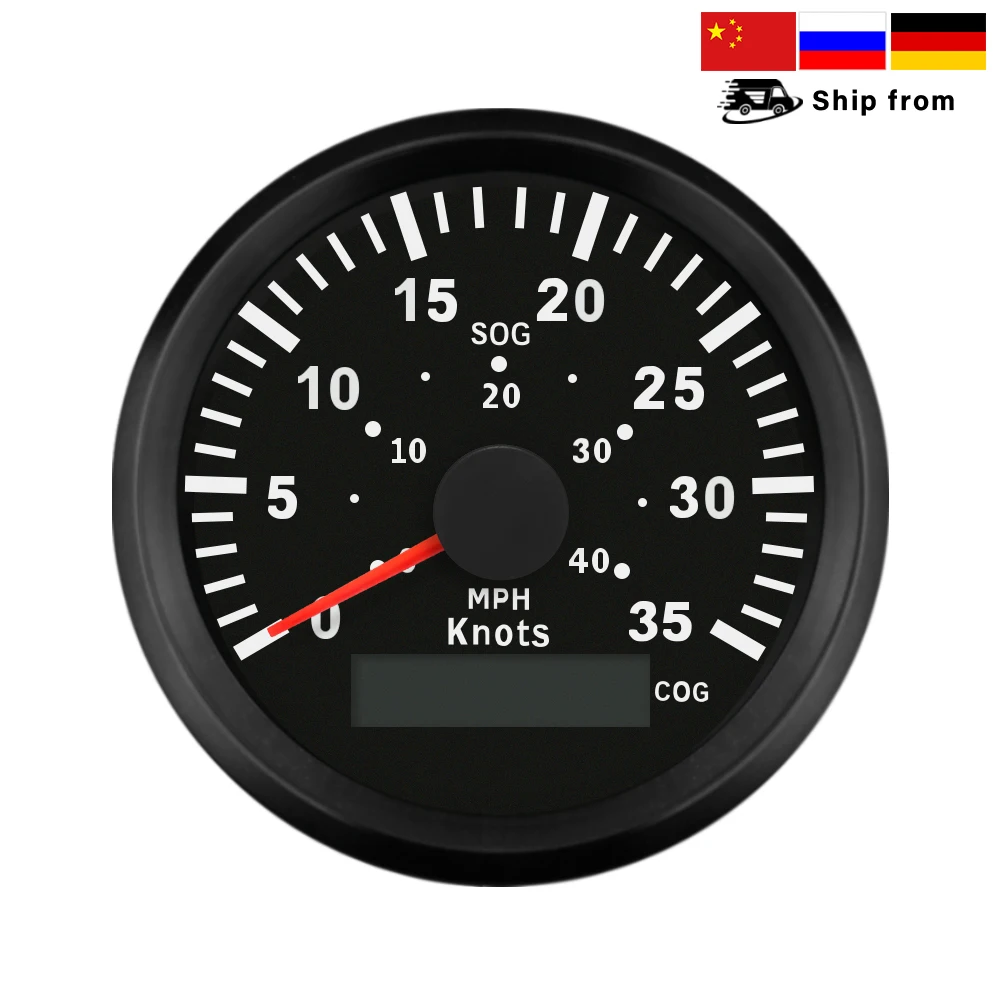 

Marine Universal 85mm GPS Speedometer Speed Gauge 0-15Knots 0-35knots 70Knots for Car Boat Yacht Vessel 9-32V with Red Backlight