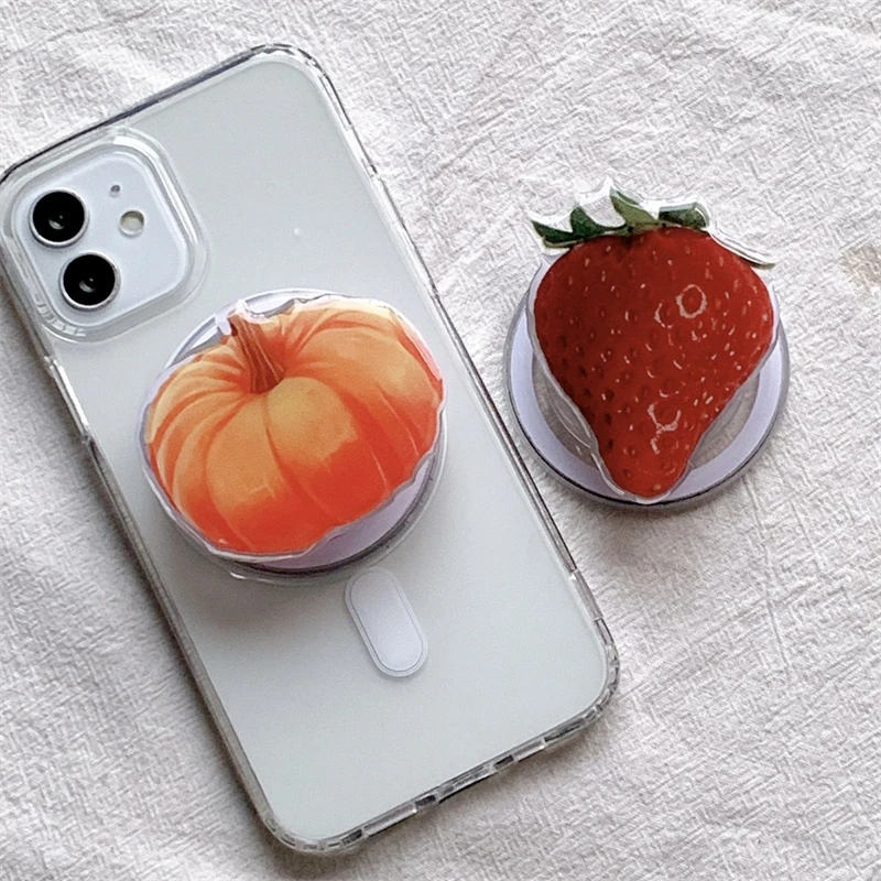 

Корейский милый мультяшный фруктовый хлеб для Magsafe магнитный держатель для телефона Подставка Универсальный держатель для телефона с кольцом для iPhone