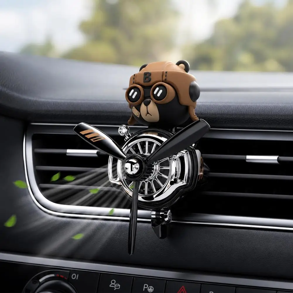 DIY Perfume Ornament Airplane Pilot Bear Car Air Freshener Decoration Accessories Aroma Vent Clip Fragrant Diffuser - view 2