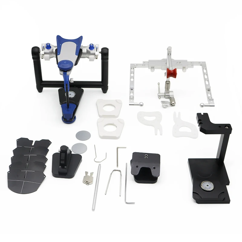 den tal Fully-Adjustable Articulator Facebow Transfer Stand Mounting Magnetic Plates