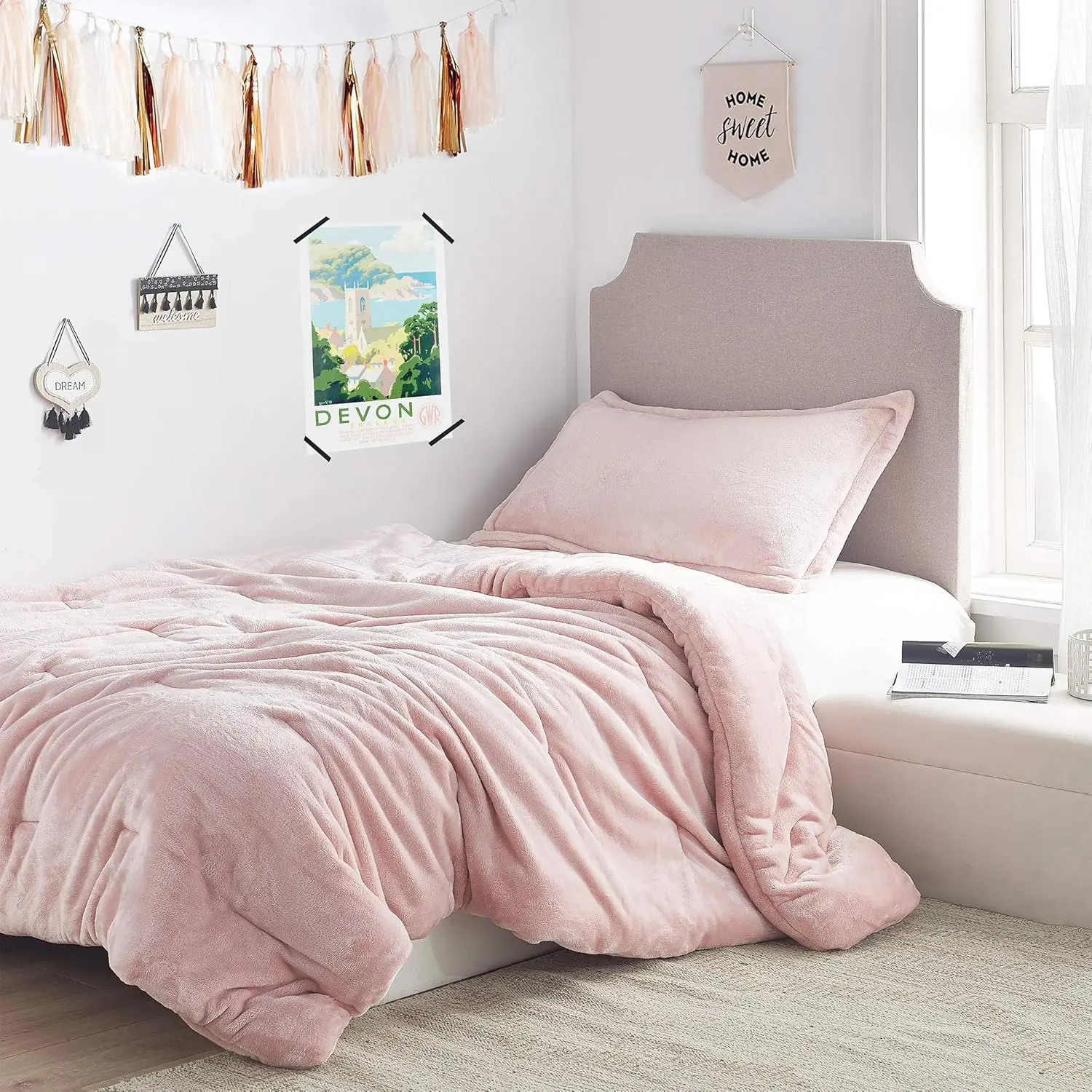 

Coma Inducer Twin XL Comforter Set - Me Sooo Comfy - Rose Quartz Bed sheets set full size Queen duvet cover set The bling king