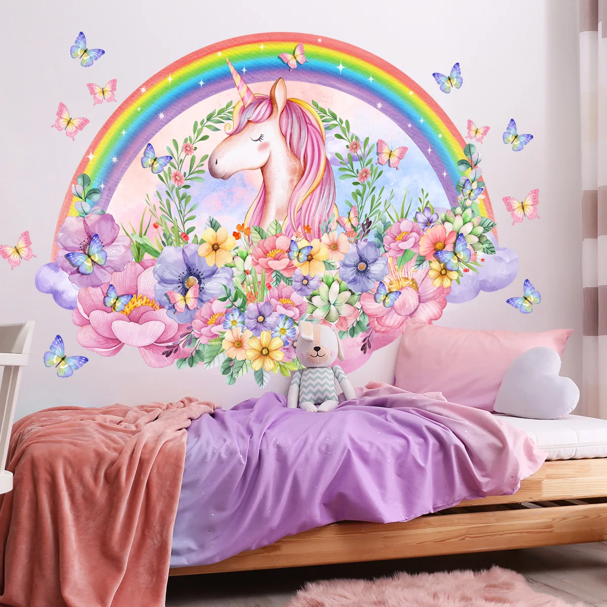 Large Unicorn Vinyl Child Wall Stickers For Baby Girl Room Decor Bedroom Accessories Adhesive Wallpaper Wall Decal  Room Decor