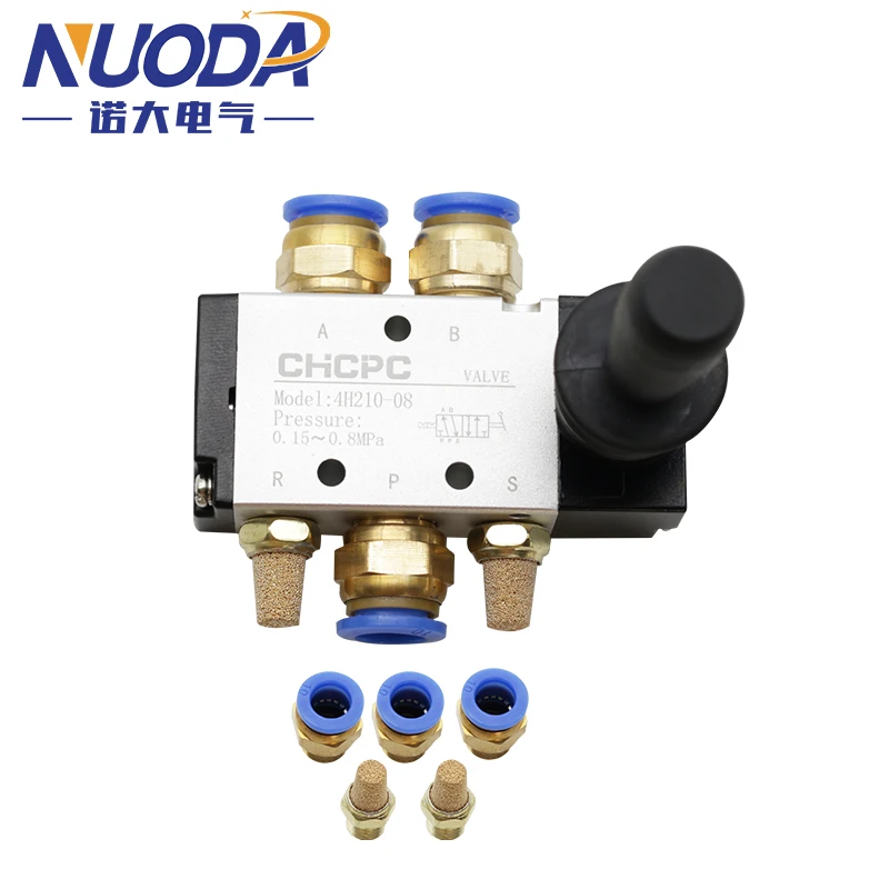 Électrovanne 4H210-08 5/2 Way Pneumatic Air Hand Lever Operated Valve Manual Control 2 Position 3 5Port Push-Pull 3H210-08 Pneumatique — détail 3