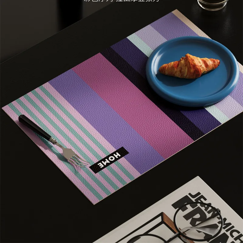 Leather Placemats Set of 2 PVC Decorative Mats Stain Resistant Heat Resistant, Easy to Wipeable Non Slip Waterproof Bauhaus 30x4