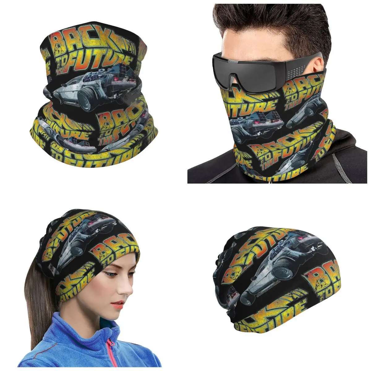 Back To The Future Bandana Neck Gaiter Printed Face Scarf Hiking Fishing Headwear For Men Women Adult Windproof